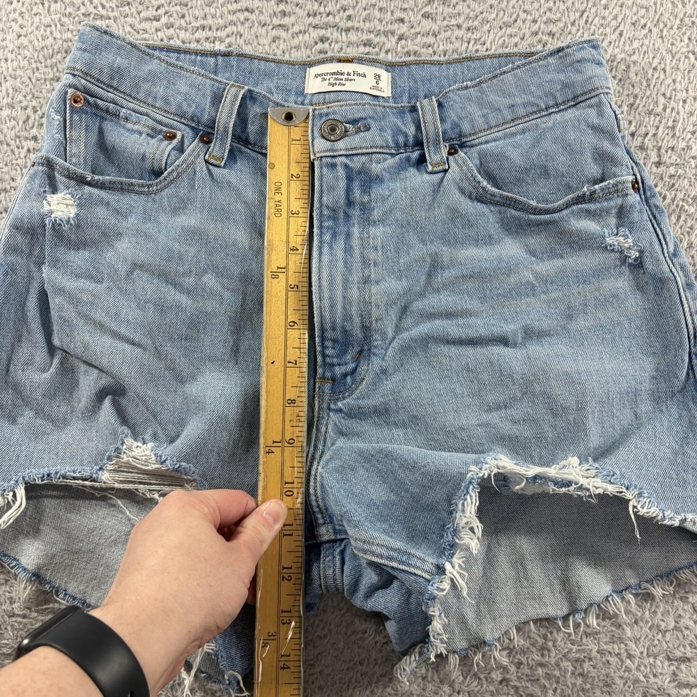 Abercrombie Fitch High Waisted Short Shorts Booty Shorts Womens 28 Raw Hem - Picture 5 of 8